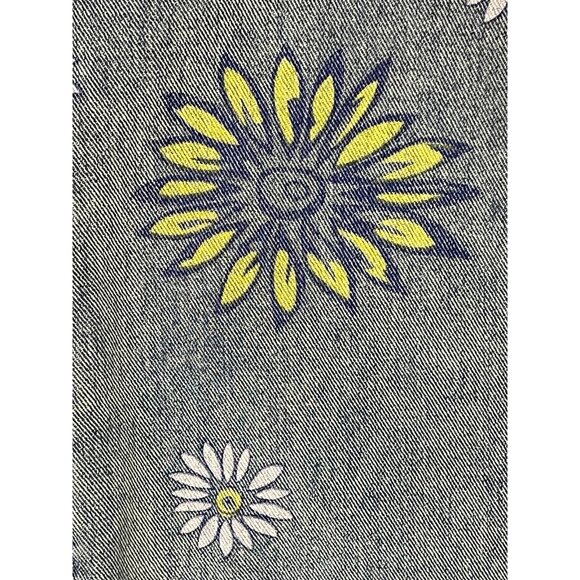 Juny Jeans Women's Size M Blue Denim Straight Leg Floral Boho Sunflower Casual - Picture 4 of 16